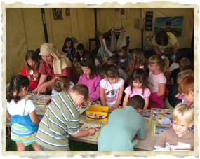 Class in Tent